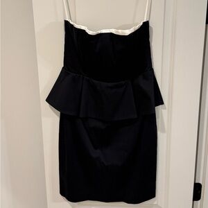 NWT! Alice + Olivia Black Peplum Strapless Dress